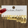 Ladies Imitation Pearl Geometric Hammer Set With Pearls Earrings