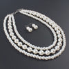 Ladies Imitation Pearl Necklace Retro Geometric Pearlescent Treatment Style