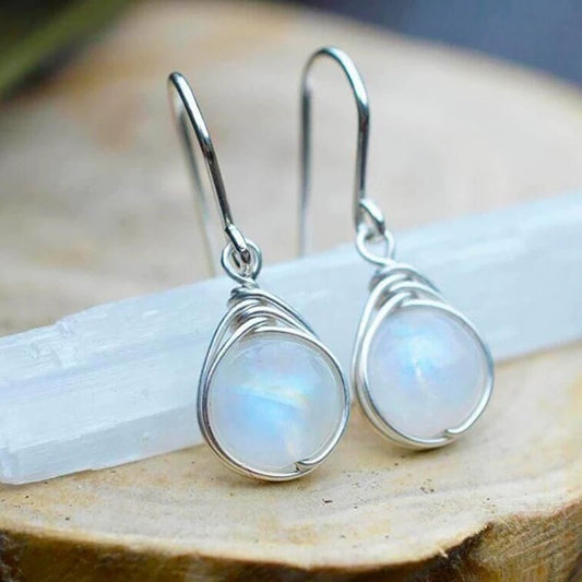 Ladies Iron Geometric Zircon Earrings