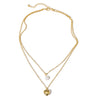 Ladies Jewelry Alloy Multilayer Pearl Love Necklace With Geometric Pattern And Electroplating