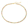 Ladies Jewelry Copper Micropaved Zircon Colorful Asymmetrical Geometric Necklace Bracelet Set 18K Plated