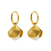 Ladies Jewelry Stainless Steel Pearl Shell Earrings And Necklace With Electroplating