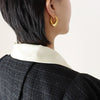 Ladies Kidney Bean Ushaped Electroplated Geometric 316L Stainless Steel Earrings