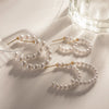 Ladies Large Pearl Cshaped Geometric Stainless Steel Electroplated Earrings