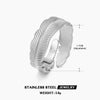 Ladies Leaf Pattern Stainless Steel Electroplated Open Adjustable Ring