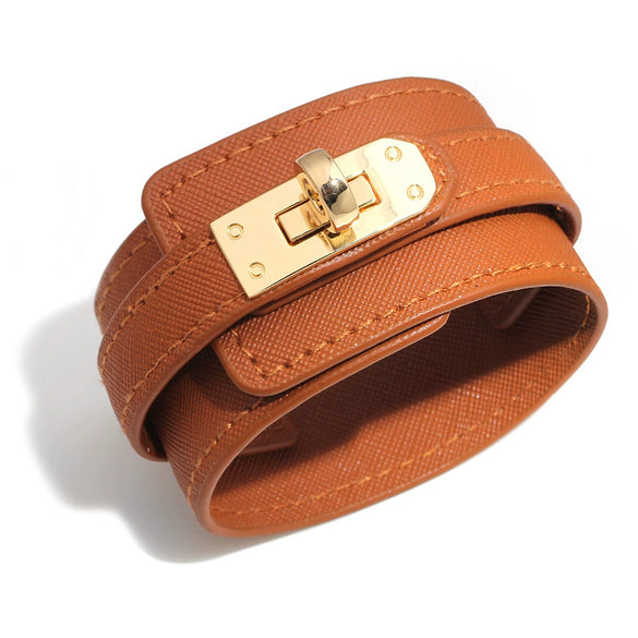 Ladies Leather Bracelet Jewelry Simple Geometric Electroplated