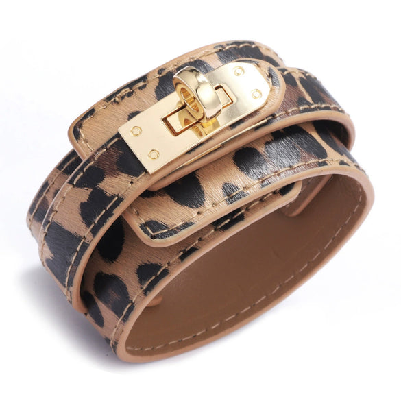 Ladies Leather Bracelet Jewelry Simple Geometric Electroplated