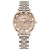 Ladies Leisure Alloy Watch With Double Calendar And Round Dial