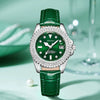 Ladies Leisure Metal Case Imitation Leather Strap Round Dial Watch