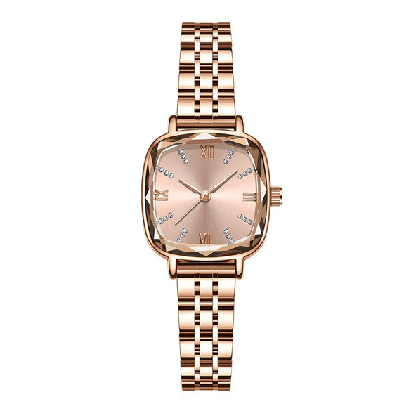 Ladies Leisure Quartz Watch With Alloy Case And Stainless Steel Strap And Buckle In Round Dial Shape