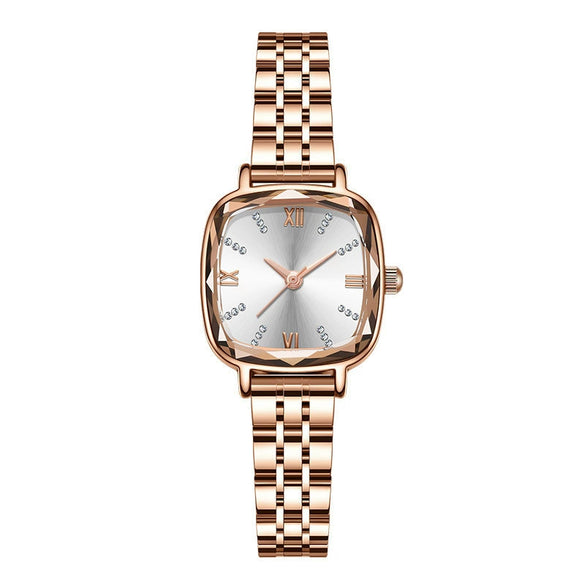 Ladies Leisure Quartz Watch With Alloy Case And Stainless Steel Strap And Buckle In Round Dial Shape