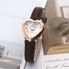 Ladies Leisure Quartz Watch With Alloy Case Imitation Leather Strap And Heart Shaped Dial