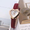 Ladies Leisure Quartz Watch With Alloy Case Imitation Leather Strap And Heart Shaped Dial