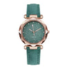 Ladies Leisure Quartz Watch With Alloy Case Imitation Leather Strap Round Dial And Starry Sky Silver Powder Pattern