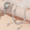 Ladies Leisure Style Quartz Watch Gift Set With Alloy Case Stainless Steel Strap And Round Dial