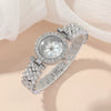 Ladies Leisure Style Quartz Watch Gift Set With Alloy Case Stainless Steel Strap And Round Dial