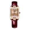 Ladies Leisure Ultrathin Square Alloy Leather Belt Watch With Mineral Strengthened Glass Mirror And Stainless Steel Pin Buckle