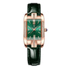 Ladies Leisure Ultrathin Square Alloy Leather Belt Watch With Mineral Strengthened Glass Mirror And Stainless Steel Pin Buckle