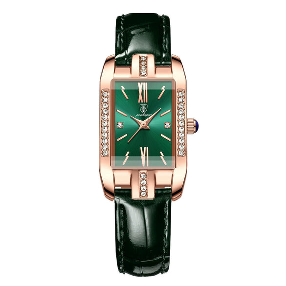 Ladies Leisure Ultrathin Square Alloy Leather Belt Watch With Mineral Strengthened Glass Mirror And Stainless Steel Pin Buckle