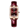 Ladies Leisure Ultrathin Square Alloy Leather Belt Watch With Mineral Strengthened Glass Mirror And Stainless Steel Pin Buckle