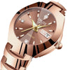 Ladies Leisure Waterproof Luminous Steel Watch With Round Dial