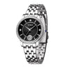 Ladies Leisure Waterproof Quartz Watch With Alloy Case And Stainless Steel Strap And Buckle Round Dial Mineral Reinforced Glass Mirror