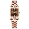 Ladies Leisure Waterproof Quartz Watch With Rectangular Dial Stainless Steel Band And Alloy Body