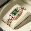 Ladies Leisure Waterproof Quartz Watch With Rectangular Dial Stainless Steel Band And Alloy Body