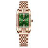 Ladies Leisure Waterproof Quartz Watch With Rectangular Dial Stainless Steel Band And Alloy Body