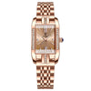 Ladies Leisure Waterproof Quartz Watch With Rectangular Dial Stainless Steel Band And Alloy Body