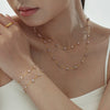 Ladies Light Luxury Seamless Freshwater Pearl 316L Stainless Steel Necklace And Bracelet Jewelry With Electroplating