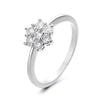 Ladies Light Luxury Snowflake Copper Gold Plated Inlaid Zircon Ring Jewelry