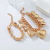 Ladies Love Pendant Charm Bracelet Twopiece Zinc Alloy Electroplated