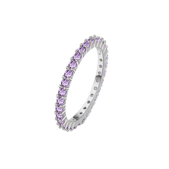 Ladies Luxury Amethyst Row Diamond Ring Copper Minimalist The Crown Style