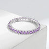 Ladies Luxury Amethyst Row Diamond Ring Copper Minimalist The Crown Style