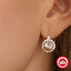 Ladies Luxury High End Dinner Earrings S925 Sterling Silver With Gemstone And Diamond Plant Flowers Style Geometric Design Electroplating Process