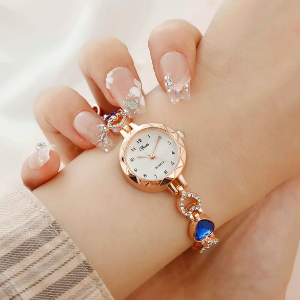 Ladies Luxury Quartz Bracelet Watch With Disc Shape Alloy Material