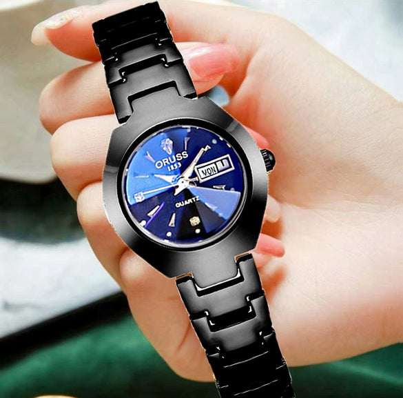 Ladies Luxury Quartz Watch Alloy Case And Strap Round Dial Waterproof
