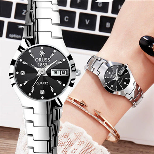 Ladies Luxury Quartz Watch Alloy Case And Strap Round Dial Waterproof