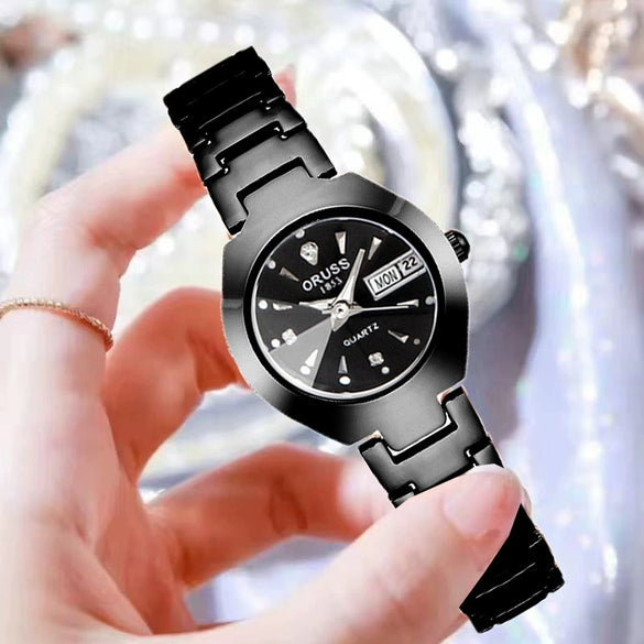 Ladies Luxury Quartz Watch Alloy Case And Strap Round Dial Waterproof