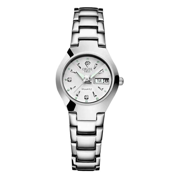 Ladies Luxury Quartz Watch Alloy Case And Strap Round Dial Waterproof