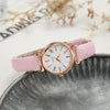 Ladies Luxury Quartz Watch Alloy Case Imitation Leather Strap Stainless Steel Buckle Round Dial Casual Style