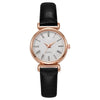 Ladies Luxury Quartz Watch Alloy Case Imitation Leather Strap Stainless Steel Buckle Round Dial Casual Style