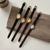 Ladies Luxury Retro Fashion Oval Dial Leather Band Metal Case Watch