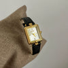 Ladies Luxury Retro Fashion Oval Dial Leather Band Metal Case Watch