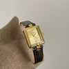 Ladies Luxury Retro Fashion Oval Dial Leather Band Metal Case Watch