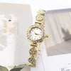 Ladies Luxury Rhinestone Alloy Wristwatch Round Dial Fashion Temperament Bracelet Watch