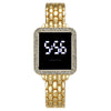 Ladies Metal Fashion Led Rectangle Dial Touch Screen Electronic Watch