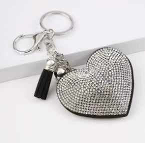 Ladies Minimalist Peach Heart Diamond Keychain Pendant