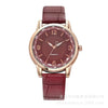 Ladies Multicolor Quartz Watch With Round Dial Alloy Case Imitation Leather Strap Leisure Style